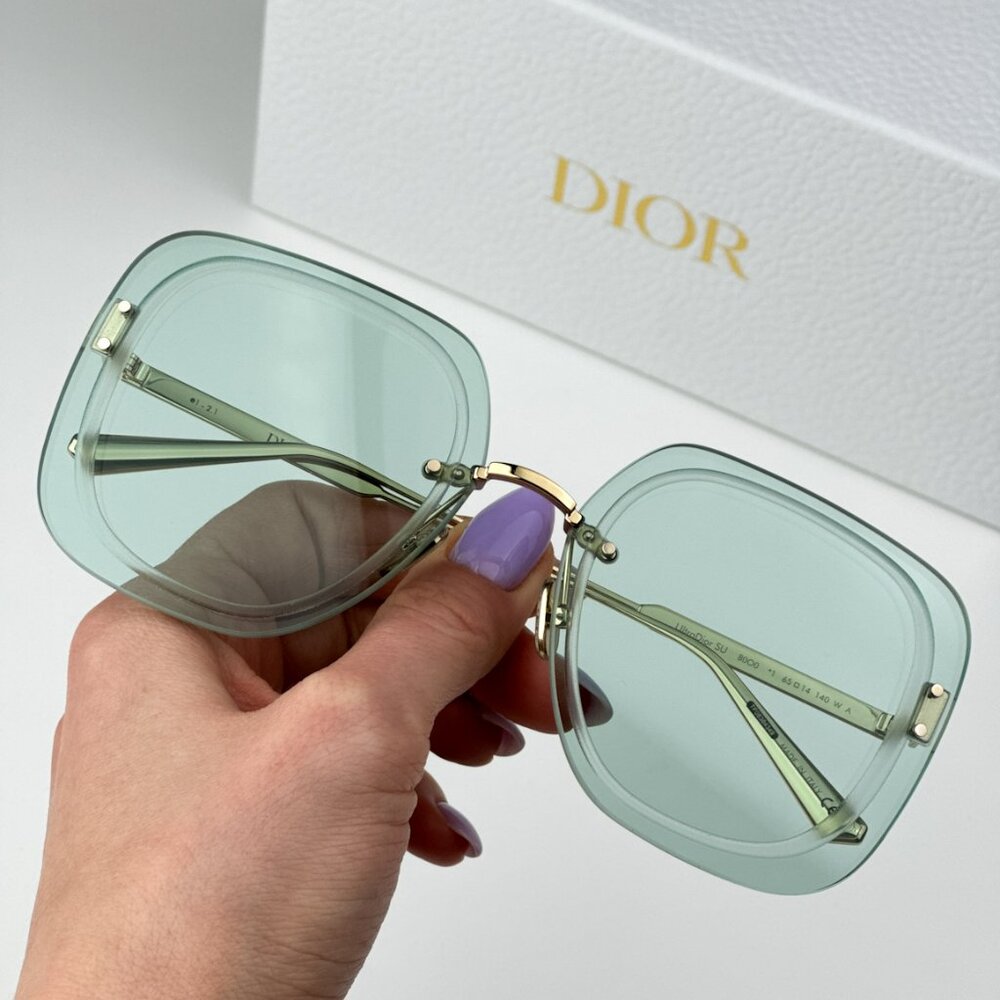 Dior ULTRADIOR SU B0O0 BRAND NEW Sunglasses Gold Green Women Square Oversized - Picture 2 of 13
